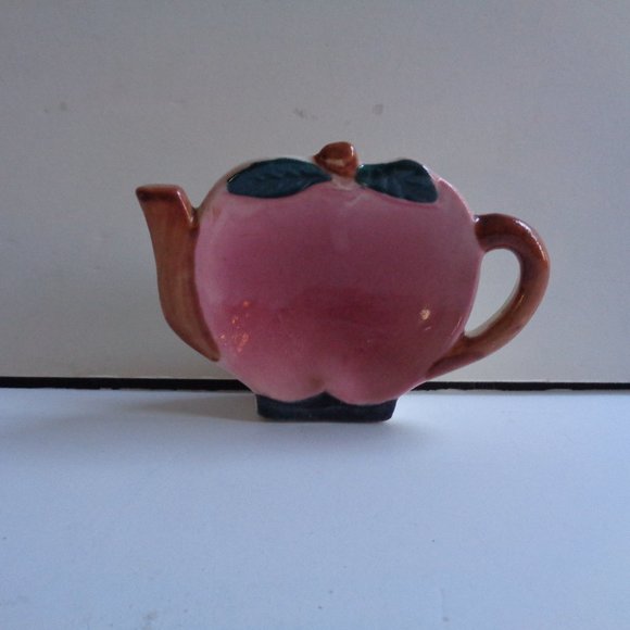 Vintage 1950s Tea Bag Holder Porcelain Shape of Apple Made in Japan - Picture 1 of 2